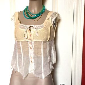 Vintage Free people crop top shirt xs 0 2